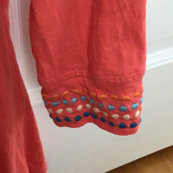 Parsley & Sage Coral Embroidered Tunic with Long Sleeves - Picture 2 of 6